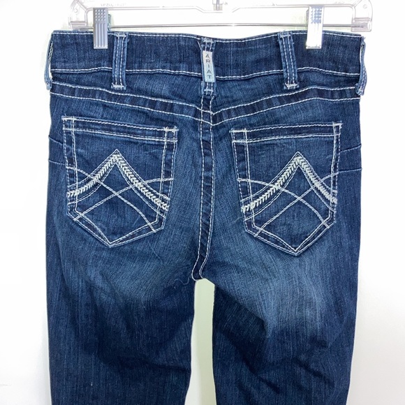 Ariat, R.E.A.L Denim, Mid Rise Straight Blue Denim Jeans. 29R - Picture 6 of 16